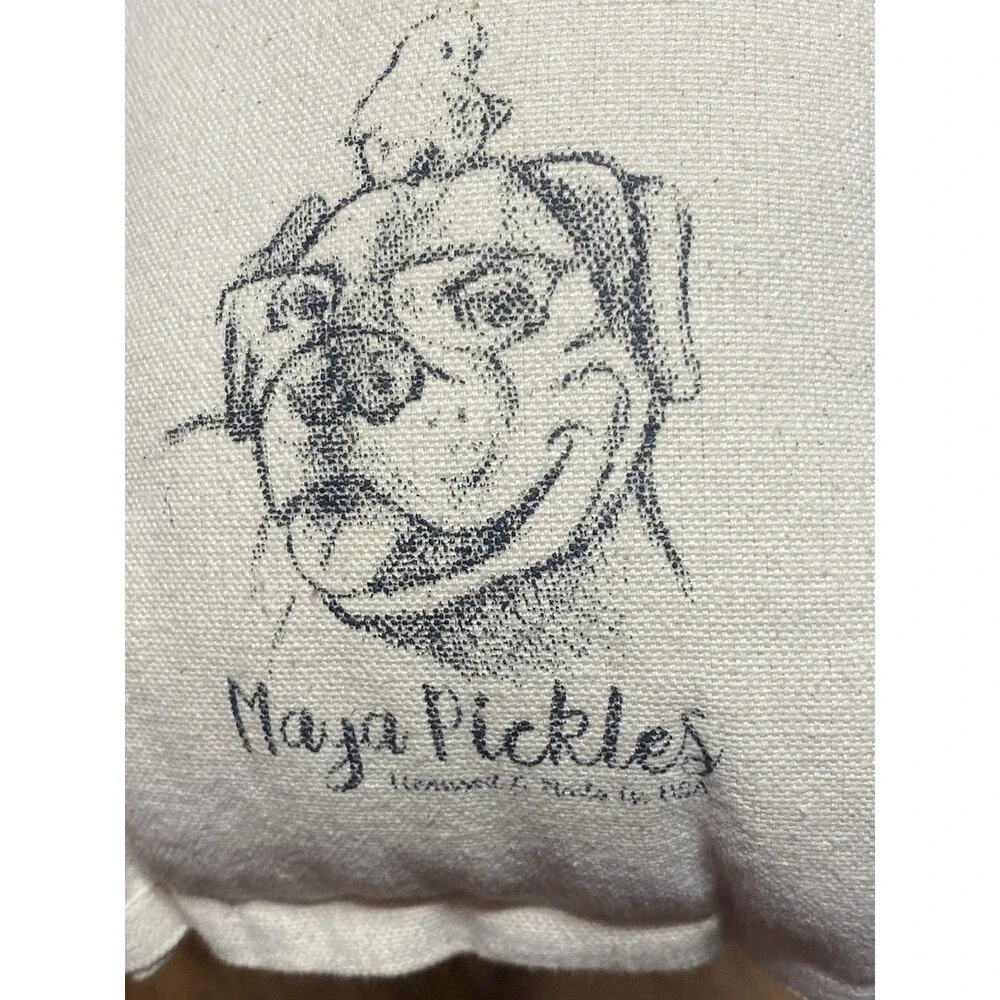 Nutcracker Artisan Pillow Screen Printed By Hand Natural Cotton Canvas Decor USA
